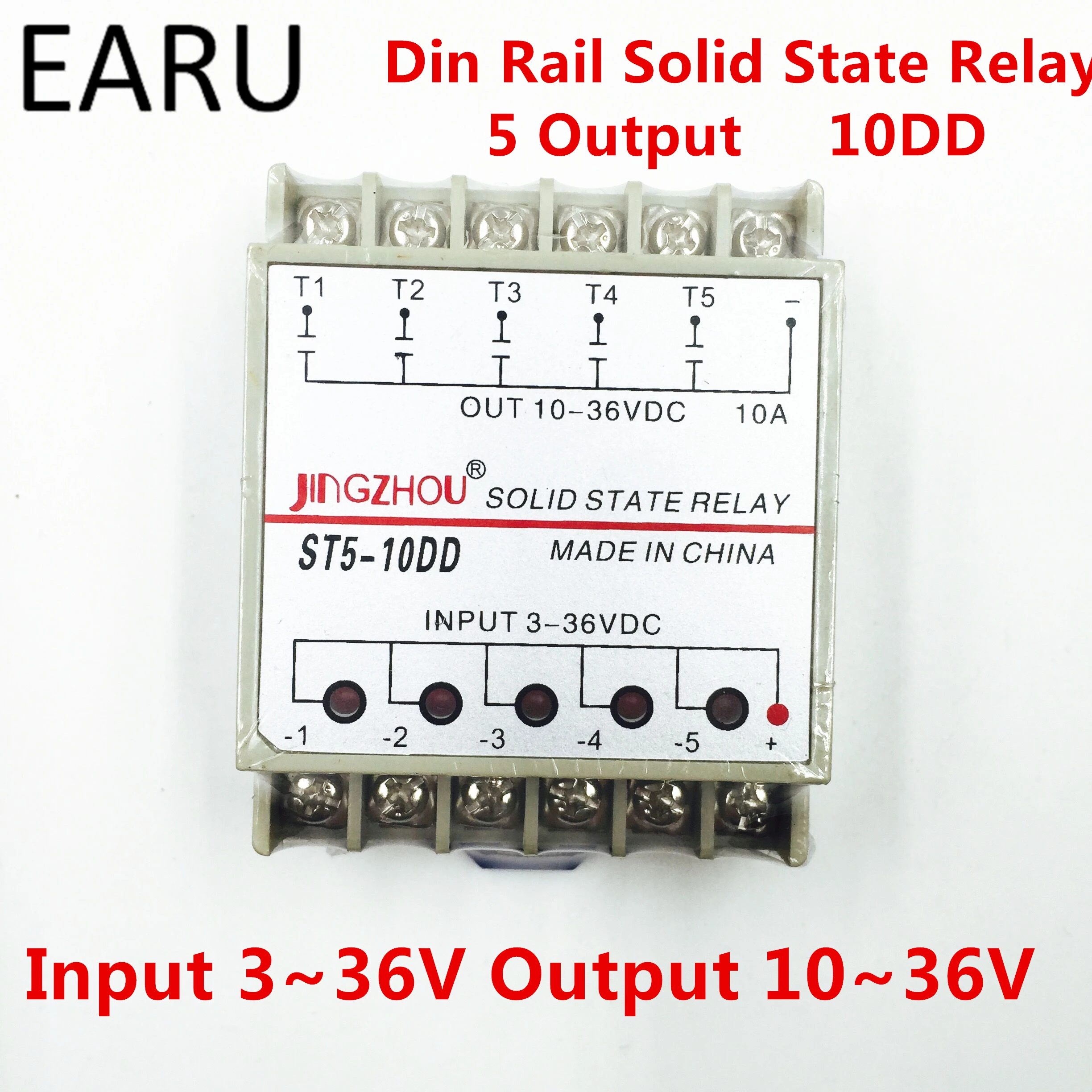 10DD 5 канальный din-рейку SSR пятиканальный пять вход 3~ 36VDC выход 10~ 36VDC Однофазный DC твердотельное реле
