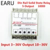 10DD 5 Channel Din rail SSR quintuplicate five input 3~36VDC output 10~36VDC single phase DC solid state relay ► Photo 1/5