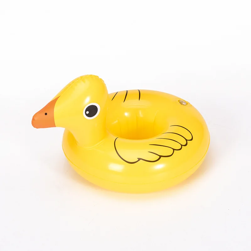 Надувная чашка Единорог Лебедь Краб держатель напиток Пивной Стол бар лоток плавательный бассейн поплавок Coaster летние пляжные вечерние игрушки - Цвет: yellow duck