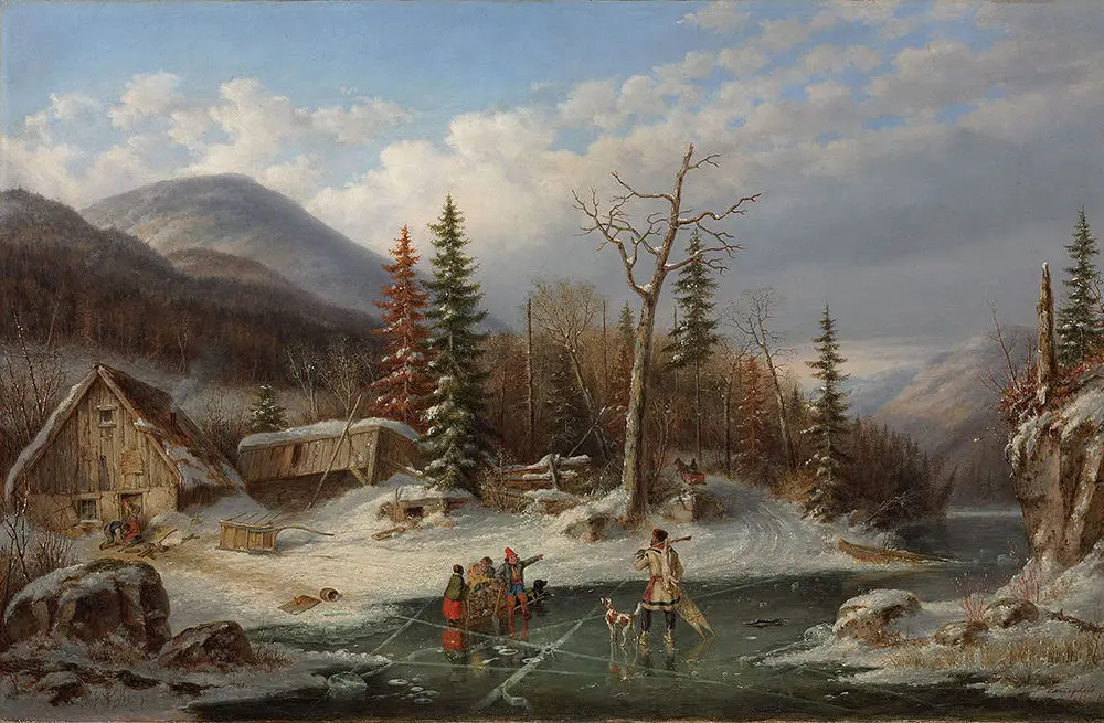 

perfect 36x24 oil painting handpainted on canvas" Winter Landscape