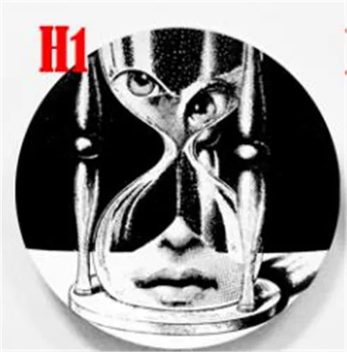 Новые керамические тарелки Fornasetti для украшения дома, фарфоровые настенные художественные тарелки, 8 дюймов - Цвет: 1