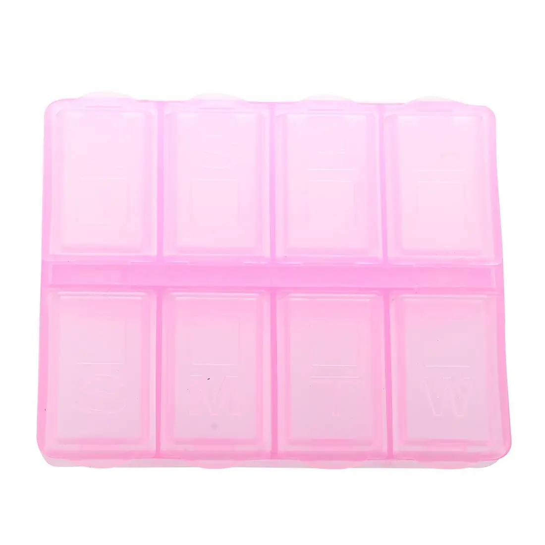 Пластик Прямоугольник 8 отсеков 7 дней медицины Pill Box розовый