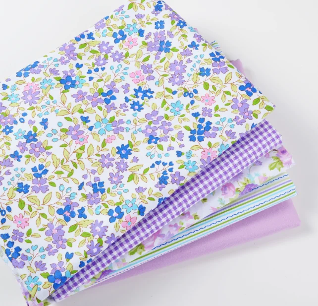 40*50cm 5pcs/set 100% Tissus Cotton Fabric Telas Patchwork Fat Quarter Bundles For Sewing DIY Crafts Purple Color | Дом и сад