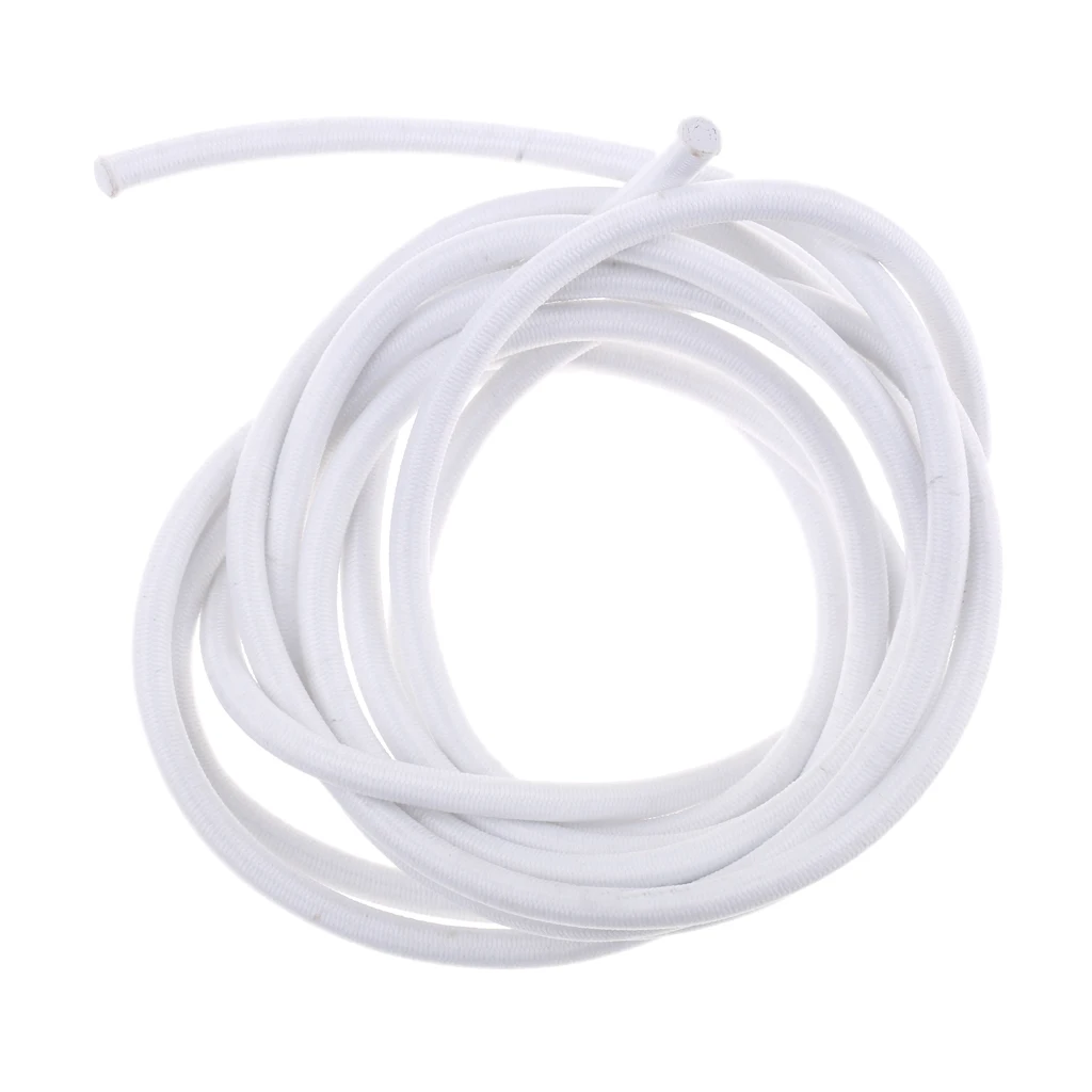 5 мм белый сверхмощный Эластичный гибкий круглый резиновый банджи веревка шок шнур стрейч веревка Привязать вниз, ремонт, замена, открытый - Цвет: 10 m