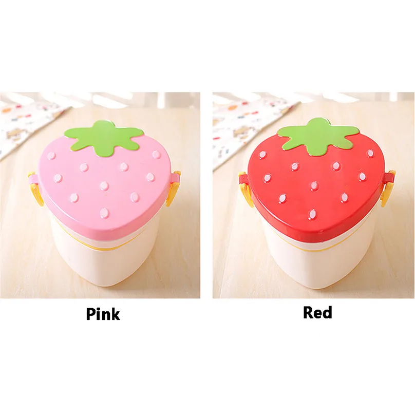Cute Cartoon Strawberry Lunch Box Food Container Storage Box Portable Kids Student Lunch Box Bento Box Container new #25j16 (2)