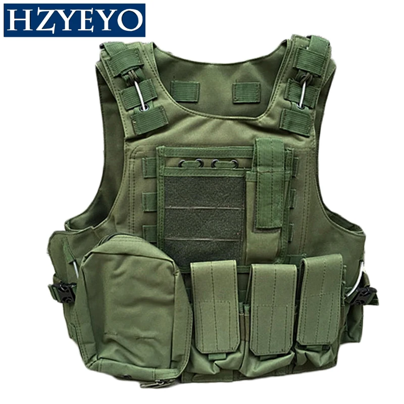 

HZYEYO Camouflage Hunting Coat CS Hunting Military Tactical Vest Wargame Body Molle Armor Outdoor Equipment 5 Colors