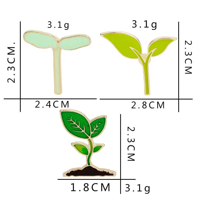 1 шт. милый зеленый лист значок КНОПКА на эмалированной брошь Модный женский детский рюкзак сумка платье воротник толстовки украшения