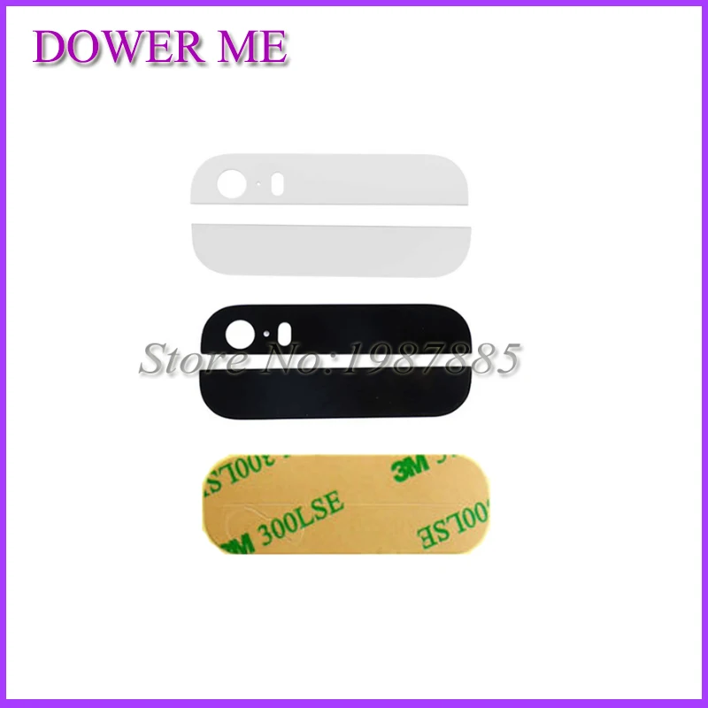 

20pairs Black White Back Rear Housing Part Top Bottom up down Glass Lens Cover with 3M Sticker Adhesive for iPhone 5S 5G Repart