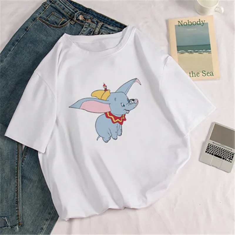 Moomin Dumbo/весенне-летняя футболка; простая и Милая футболка
