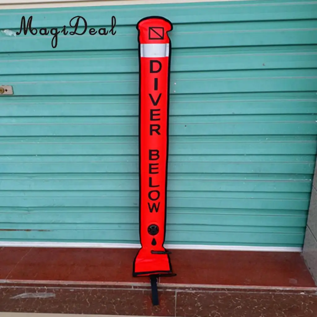 MagiDeal Professional Scuba Diving Diver Reflective Safety Sausage / SMB Surface Marker Buoy with Dive Reel Kayak Anchor