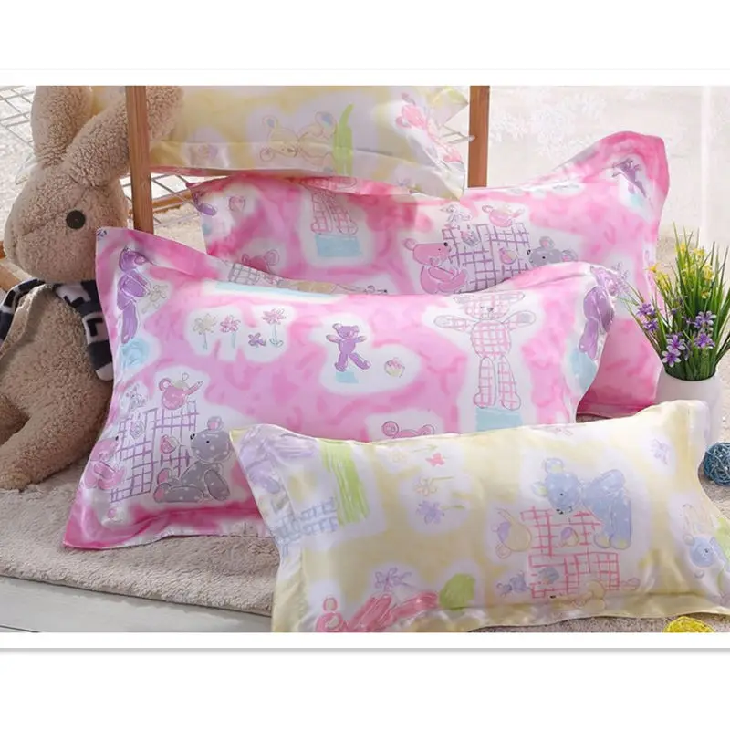 

Free shipping 100% silk pillowcase standard size 2 sides silk pillow case cover envelope back printed sham ls1503-10