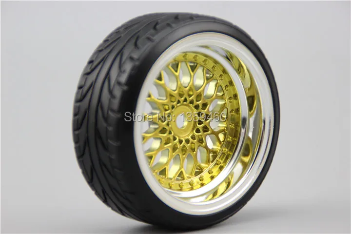 4pcs RC 1/10 Hard Pattern Drift Tires Tyre Wheel Rim Y12CK 3/6/9mm offset 