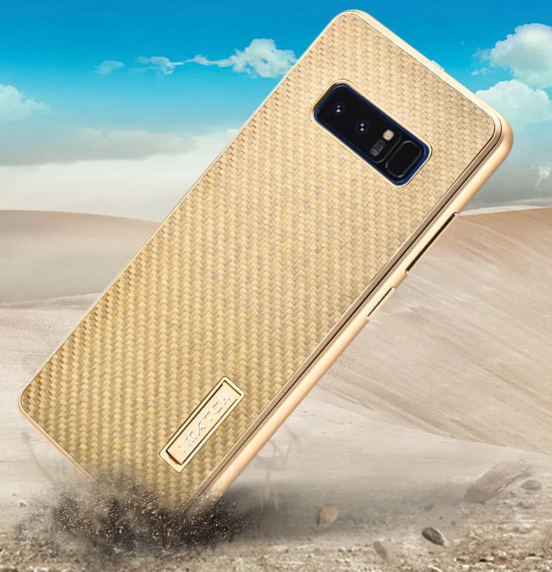 iMatch Luxury Aluminum Metal Bumper Carbon Fiber Back Cover Case for Samsung Galaxy Note 8