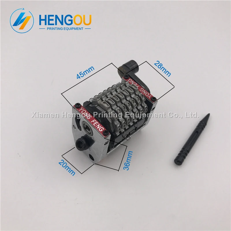 

2 Pieces free shipping Hengoucn GTO 7 digits numbering machine Horizontal jump mode: 09876...backward