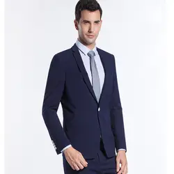 Королевский синий мужской костюм классический деловой костюм Slim Fit для мужчин Жених вечер бизнес Пром костюмы из 2 предметов (куртка + брюки)