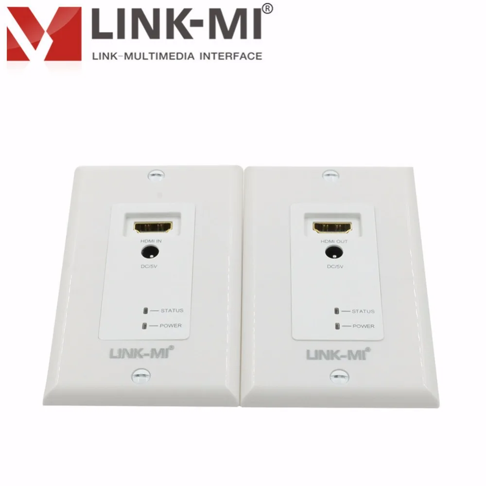 

LINK-MI HDMI Wall Plate Extender Over dual via Cat5e/6 Cable HDMI transmitter and receiver Video Audio Outlet 1080p,3D Video