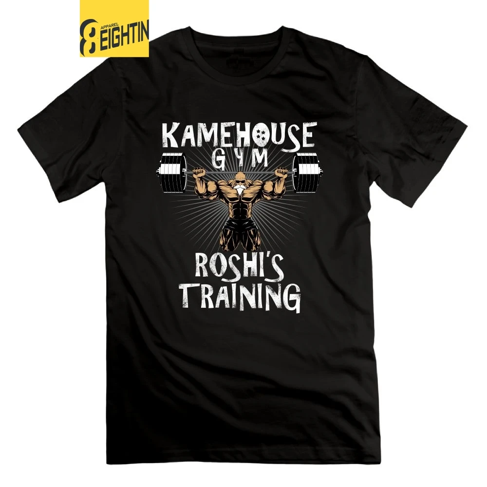 Kamehouse رياضة التدريب رفع الأوزان T قميص الاثقال تي شيرت مطبوع س الرقبة الملابس القطن الرجال قصيرة الأكمام تيز