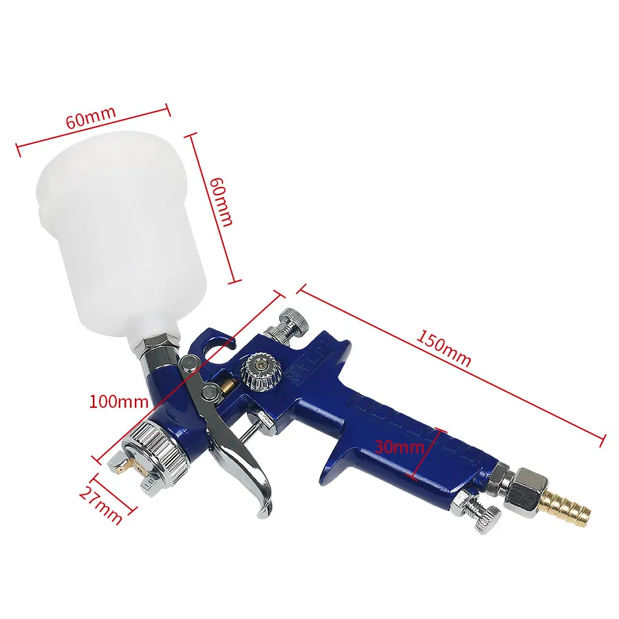 Пистолет для ремонта мебели автомобиля, сопло H-2000, профессиональный HVLP пистолет-распылитель 0,8 мм/1,0 мм, мини воздушные краскопульты, аэрограф