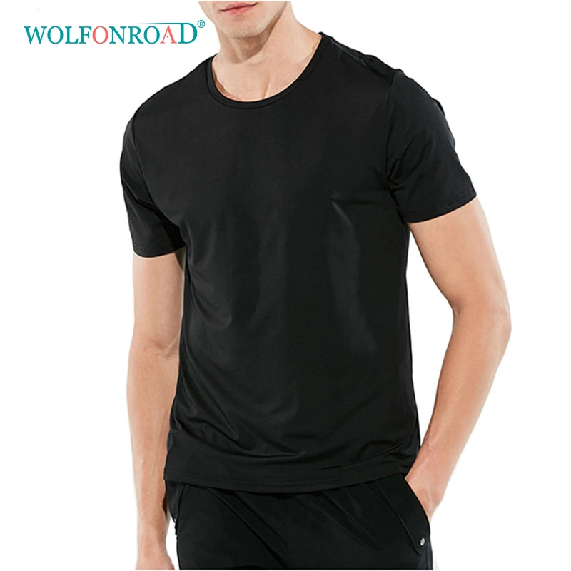 WOLFONROAD, мужская и женская быстросохнущая супер гидрофобная футболка, дышащая, нестойкая футболка, для кемпинга, альпинизма, мужские рубашки, L-TDYA-001