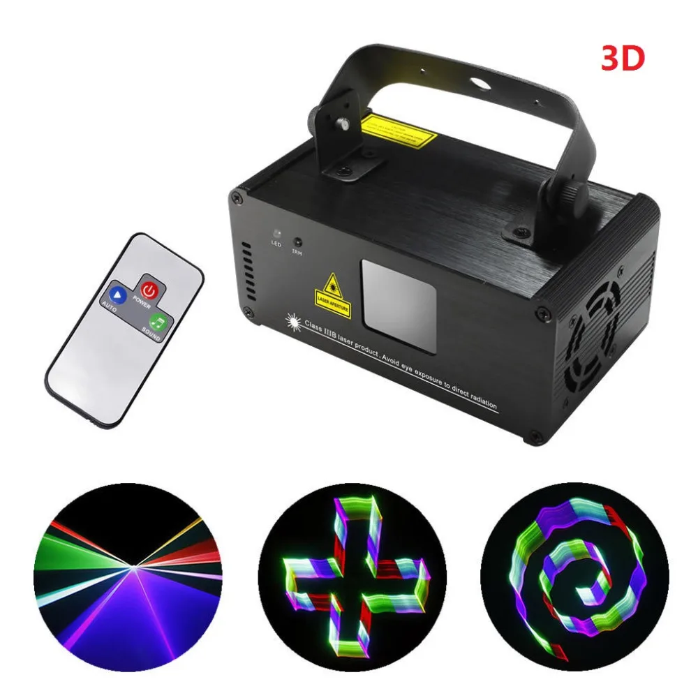 3D Stereoscopic Stage Lighting DMX 400mw RGB Laser Scanner DJ Show Red Green Blue Light Effect Projector Fantastic Disco Beam