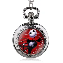 Новые модные кварцевые карманные часы с красным корпусом Crazy мультяшный узор брелок цепочка ожерелье лучший рождественский подарок для мужчин и женщин HB955-3