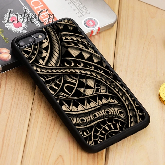 

LvheCn Maori polynesian samoan tribal vtg tattoo phone Case cover For iPhone 6 6S 7 8 X XR XS 5S SE Galaxy S6 S7 edge S8 S9 Plus