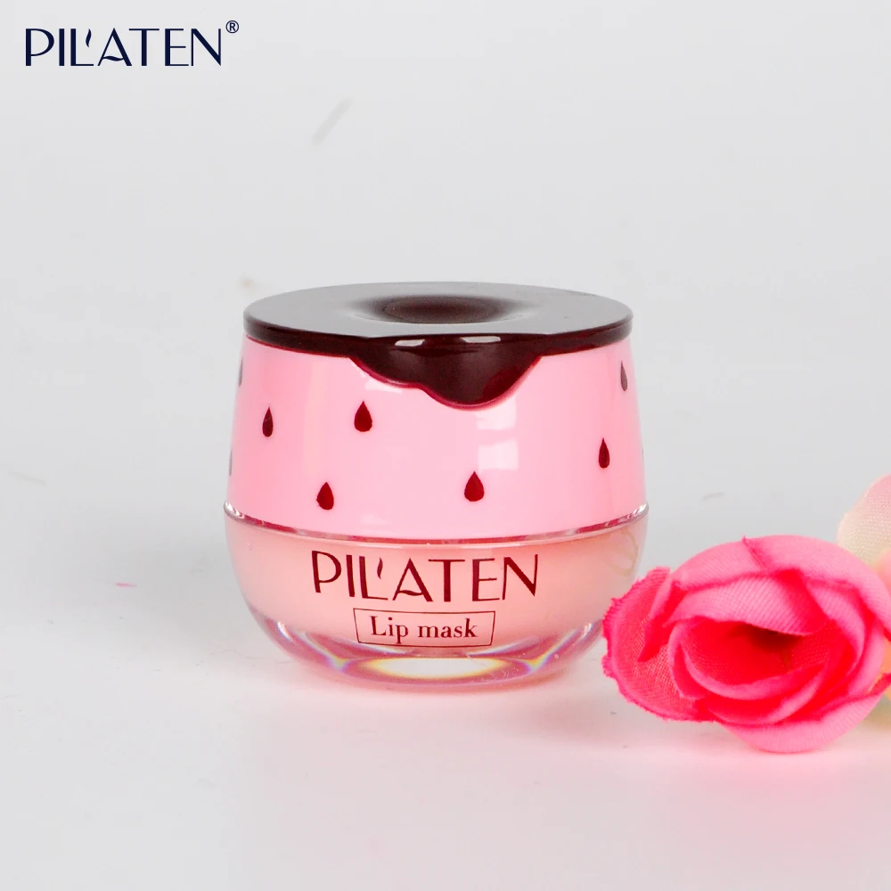 Pil'aten/Спящая маска для губ для молодой девушки розовый клубничный аромат для увядающих губ линии длительного увлажнения