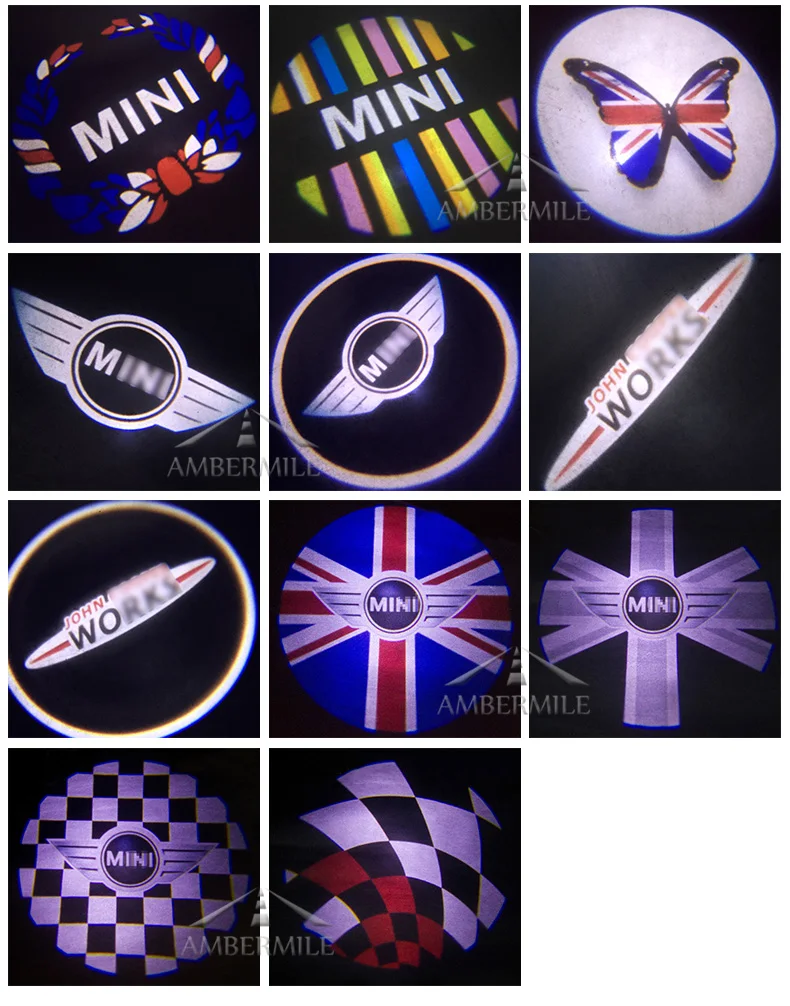  LED Car Door Shadow Light Laser Projector Logo Welcome Lights for Mini Cooper Countryman Accessories Car Styling (3)