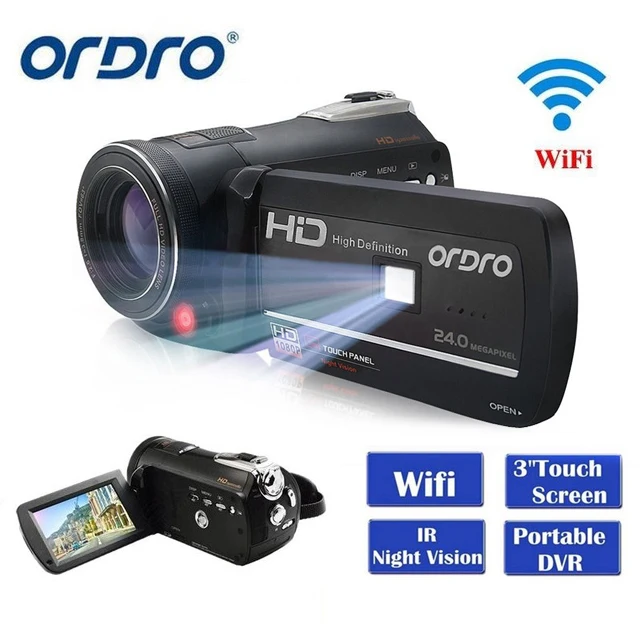 

Original Ordro Digital Video Camera HDV-D395 Infrared Night Vision IR Light Camcorder Wifi FHD 1080P 30fps Super Wide Angle Lens