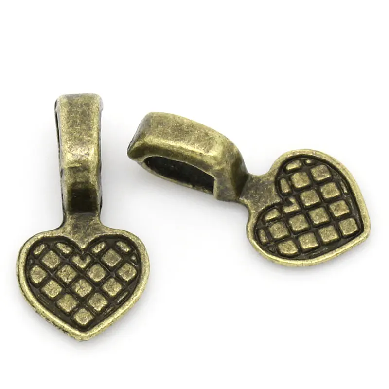 

DoreenBeads Zinc metal alloy Charm Pendants Heart Antique Bronze Lattice Pattern 15mm( 5/8") x 8mm( 3/8"), 20 PCs
