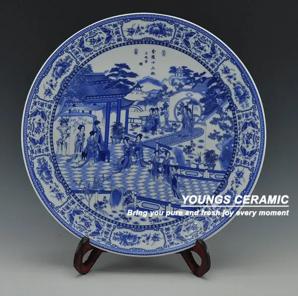online shop chinese antique blue white porcelain wall decorative