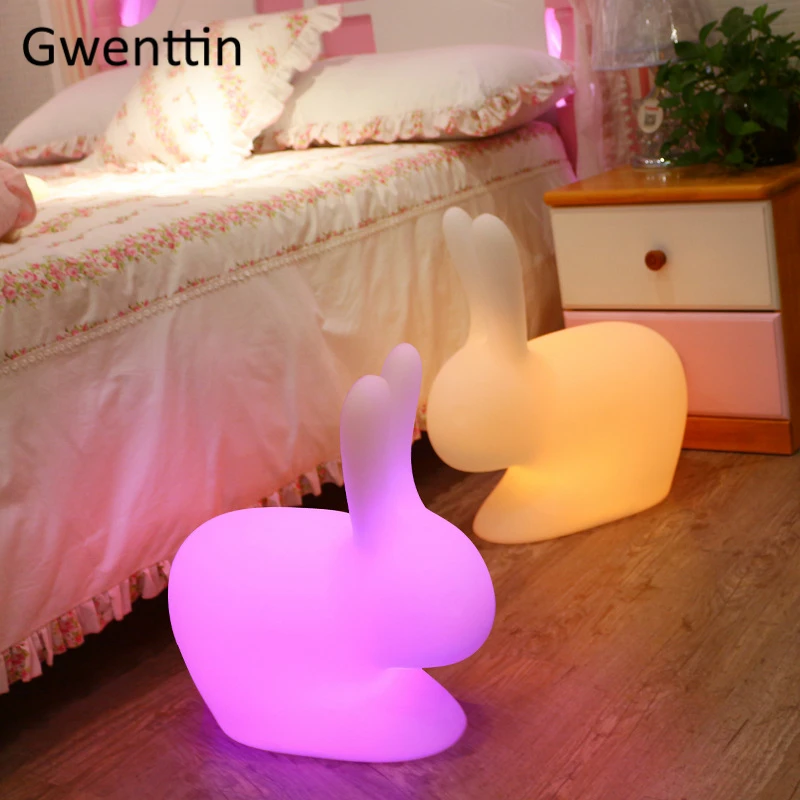 Luzes da Noite Lâmpadas de Cabeceira para Crianças Pequeno Coelho Casa Decoração Led Controle Remoto Cama Quarto Bebê Criança Presente Natal Cor Rgb 10 Cor rgb pequeno coelho casa decoração luzes