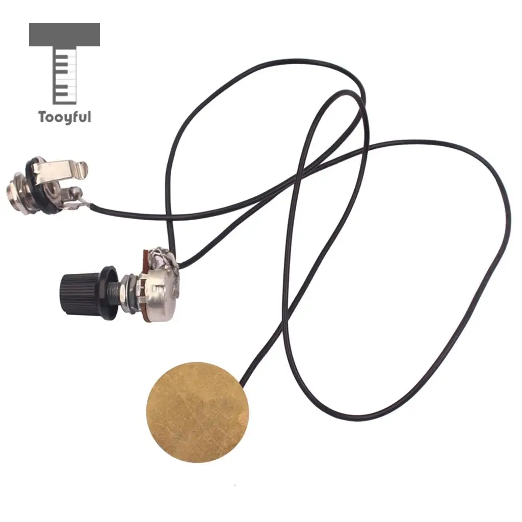 

1V1J Piezo Discs Leads with Volume Control Knob for Cigar Box Guitar Parts