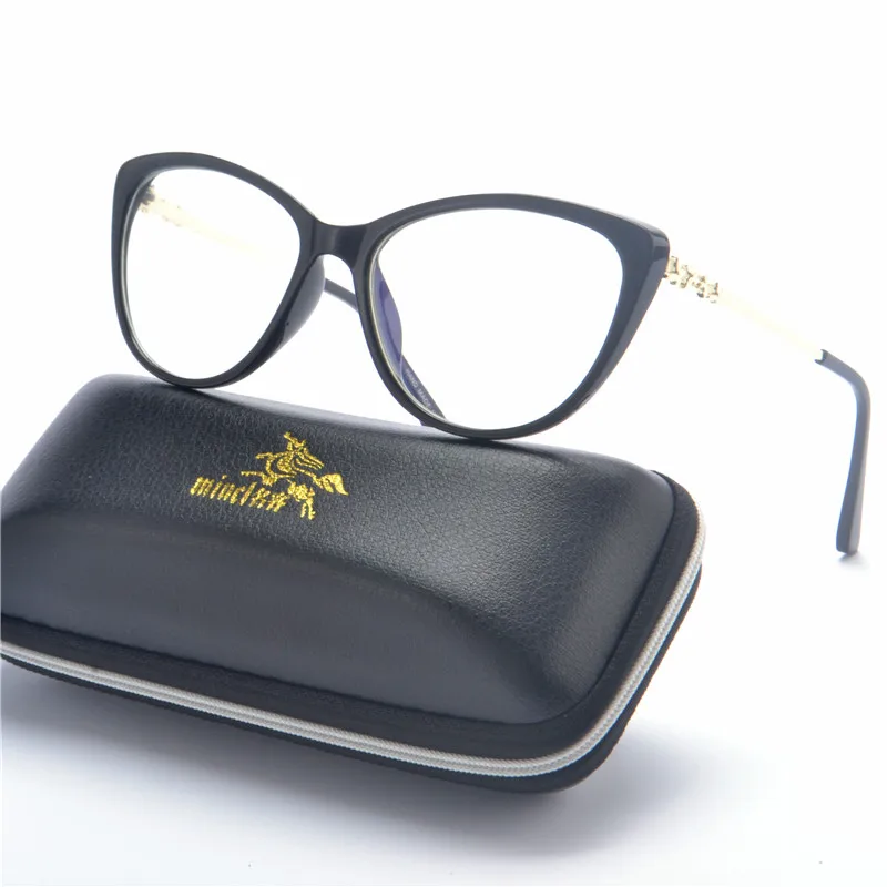 Новые черные красные очки в большой оправе женские трендовые оптические оправа для компьютерных очков ретро женские очки для кошки с коробкой FML