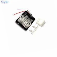 100Pcs 4xAAA Battery Case Holder Socket Wire Junction Boxes With 15cm Wires, XH 2.54 Header and Crimps