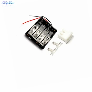 

100Pcs 4xAAA Battery Case Holder Socket Wire Junction Boxes With 15cm Wires, XH 2.54 Header and Crimps