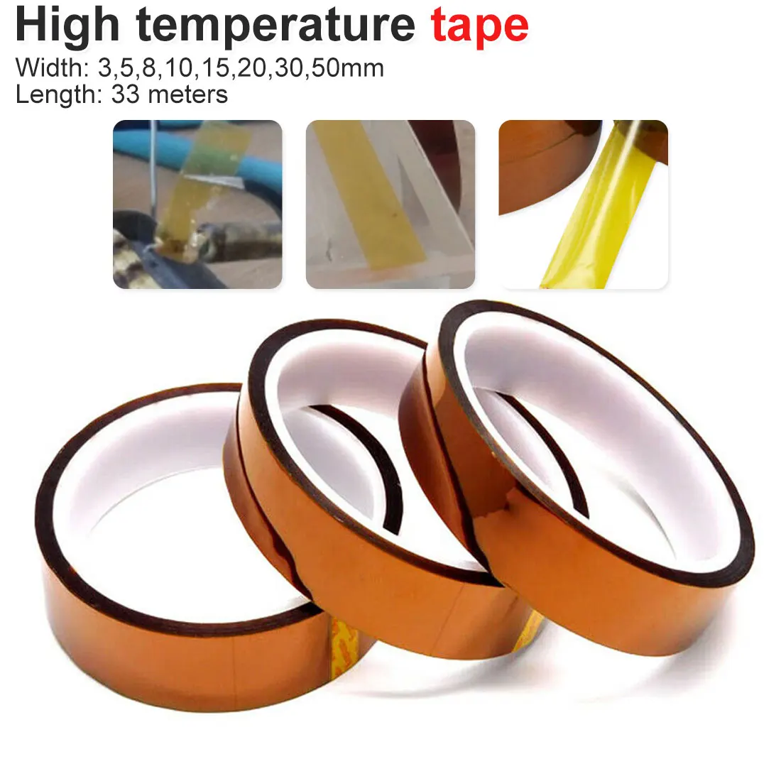

Adhesive Tape 3D printing Board Protection High Temperature Heat Tape Thermal Insulation Tape Polyimide Adhesive Insulating