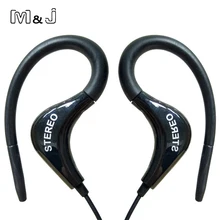 M&J Wholesale 3.5mm Running Sport Wired Earphones Headphone Headset with Mic For iPhone Samsung MP3 MP4 PC High quality Bass