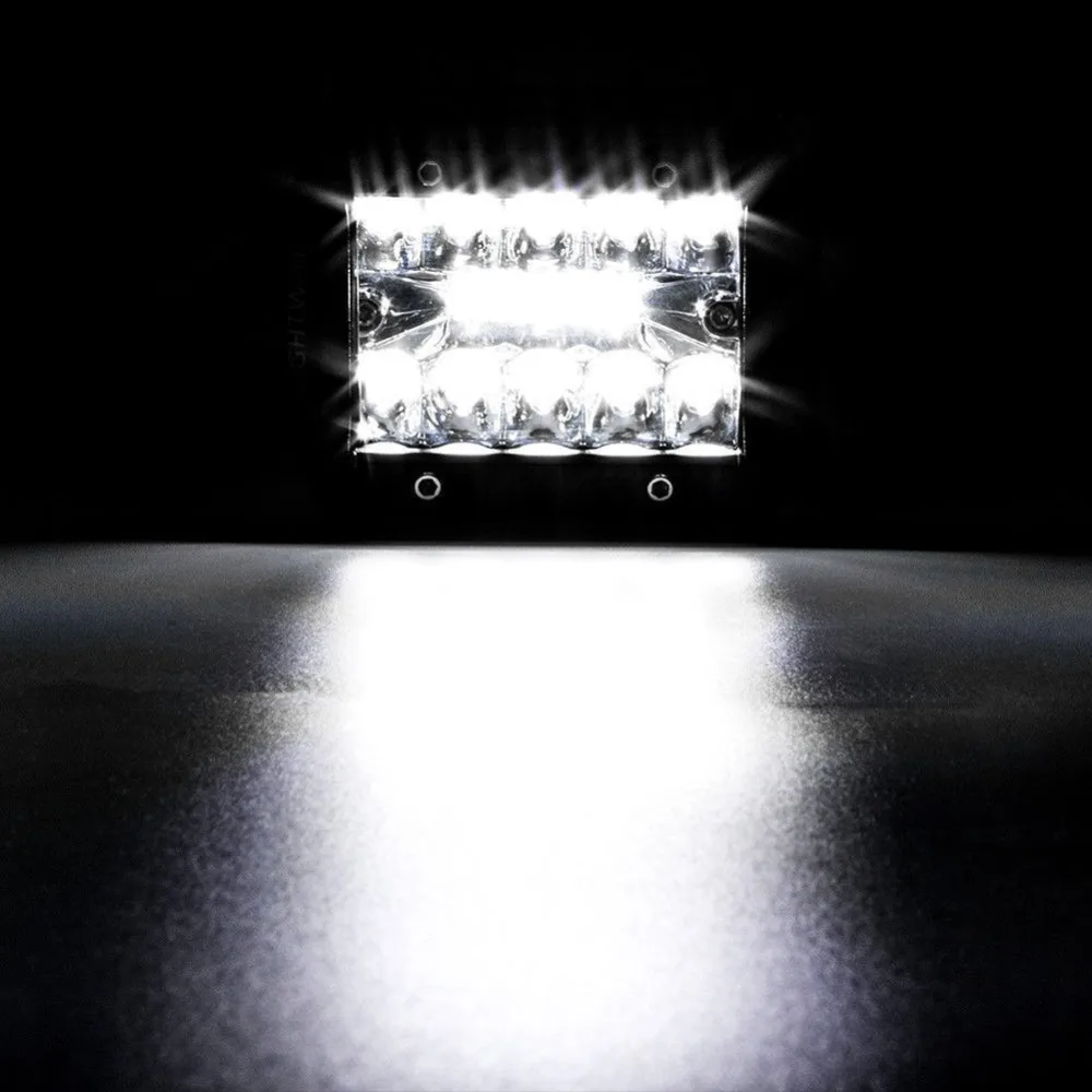 4-дюймовый светодиодный Светодиодный светильник-бар для вождения внедорожной лодки, автомобиля, трактора, грузовика, 4x4, внедорожника, вездехода, 12 В, 24 В, номинальная 60 Вт, фактическая 15 Вт