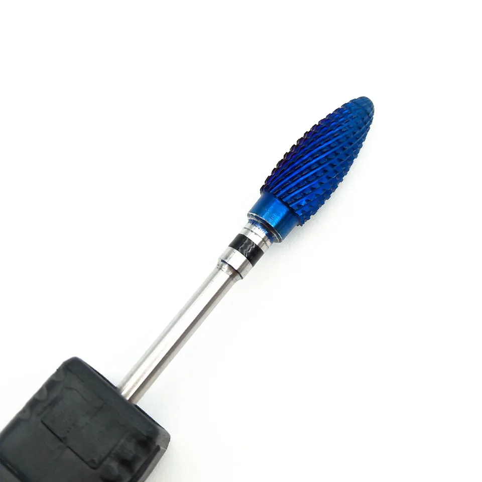 HYTOOS 5 Тип синий вольфрам карбид ногтей сверло роторные заусенцы электрические биты для маникюра Дрель аксессуары фреза