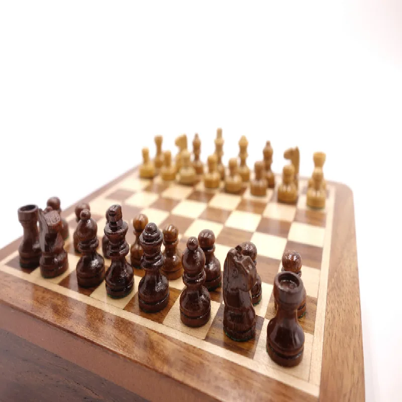 Импортные товары новые высококачественные переносные шахматы из цельного дерева 13 см* 13 см* 2 см