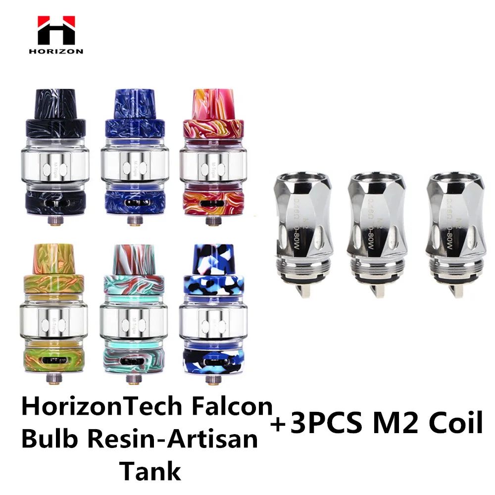 

Original HorizonTech Falcon Bulb Resin-Artisan Atomizer Vape Tank 7ml & 3pcs M2 Coil Electronic Cigarette Vaporizer authentic