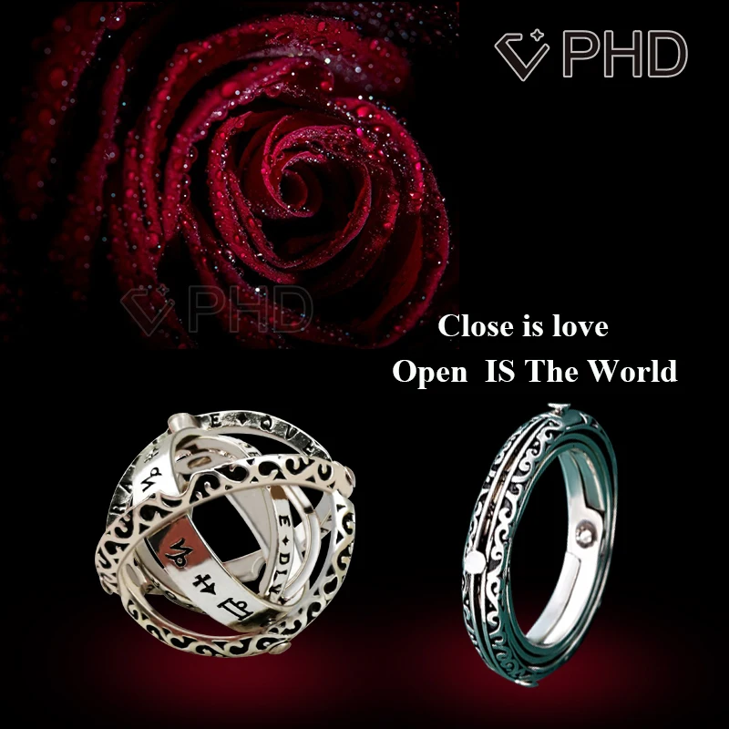 16 век Германия астрономическое кольцо насадка шар кольцо сложное вращающееся космическое кольцо для пары влюбленных двух цветов серебро