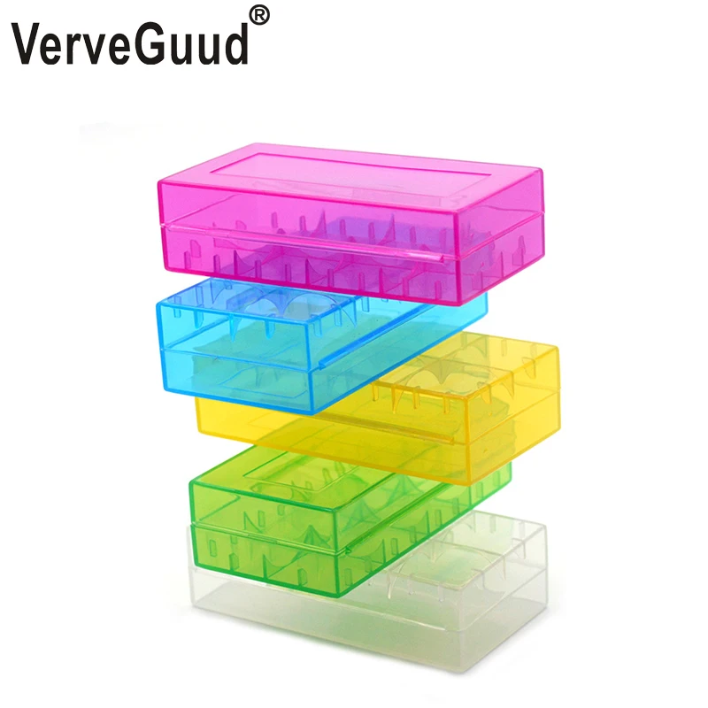 

VerveGuud 2Pcs Plastic Battery Protective Storage Boxes Cases Holder For 18650 18350 16340 CR123A 18500 Battery Free shipping