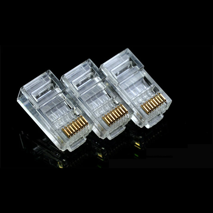 xintylink 50pcs 100pcs rj45 connector cat6 network connector 8p8c unshielded modular rj45 plug terminals for utp ethernet cable