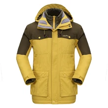 Грааль Мужская двухслойная уличная термокуртка хлопковая внутренняя 3в1 теплая уличная Водонепроницаемая ветровка с капюшоном Лыжная куртка M2119A