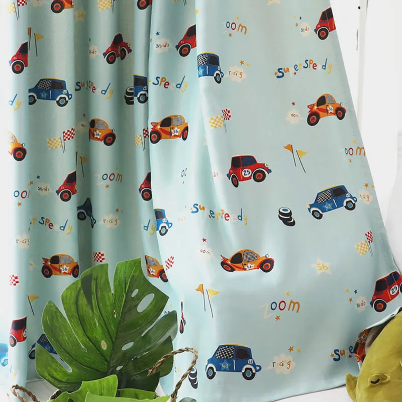 

Cartoon Car Curtains Window Treatments Sheer Curtains For Kids Children Room Living Room Baby Boys Curtains 146&30