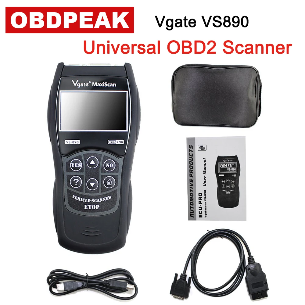 Vgate VS890 OBD2 EOBD диагностический инструмент MaxiScan OBD сканирование многоязычный VS 890