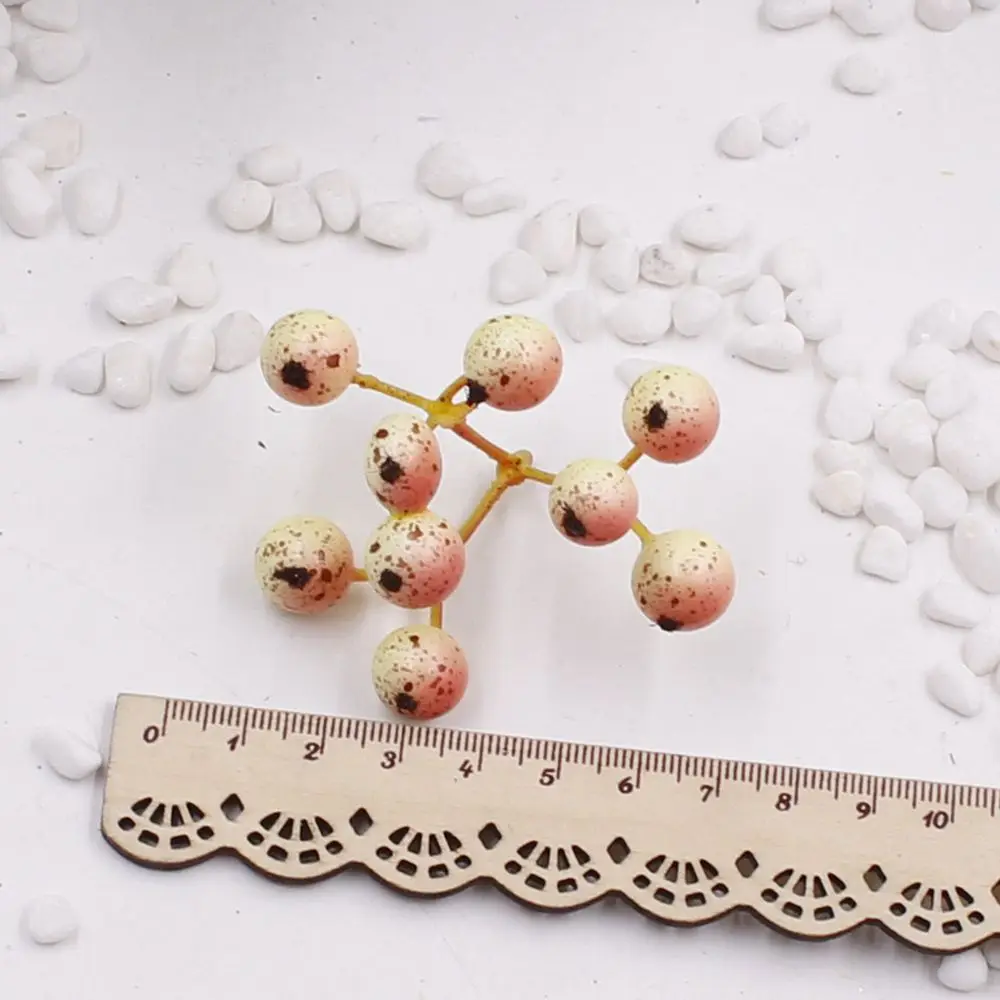 10 unids 9 головок мини Поддельные Фрукты Пена маленькие ягоды вишня ветка DIY Искусственные тычинки цветок для свадьбы домашнего ремесла украшения