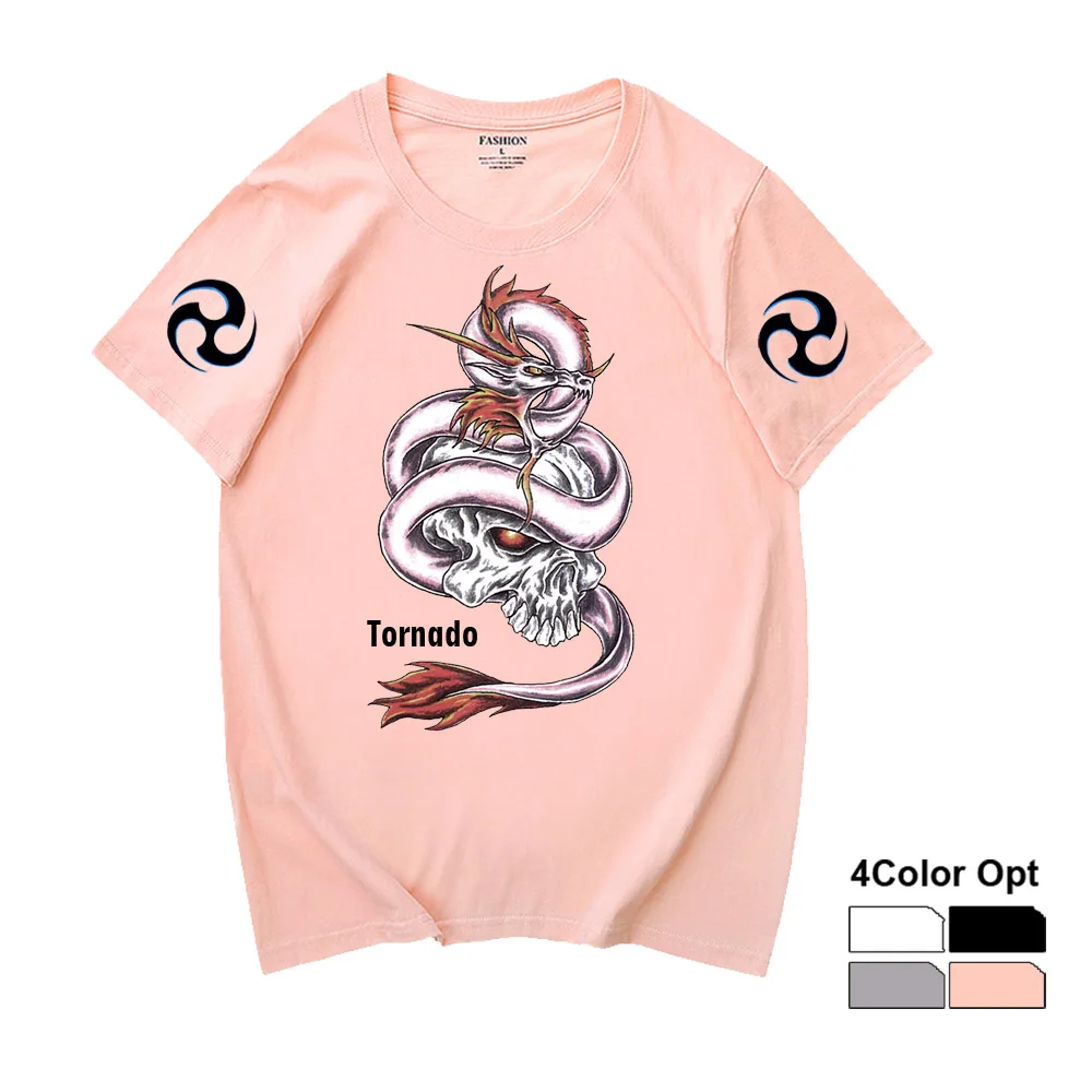 

Men Women Unisex Adult Loose Short Sleeve T Shirt Hip Hop Tee Rock Top Skate Board Summer Casual Cotton Clothing Snake Skull